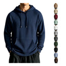 Mens Relaxed-fit Casual Waffle-knit Hooded Jacket
