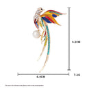 Hummingbird Phoenix Peacock Oil Drip Brooch