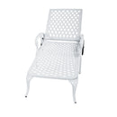 Aluminum Lounge Chair with Wheels & 3-Position Reclining Backrest