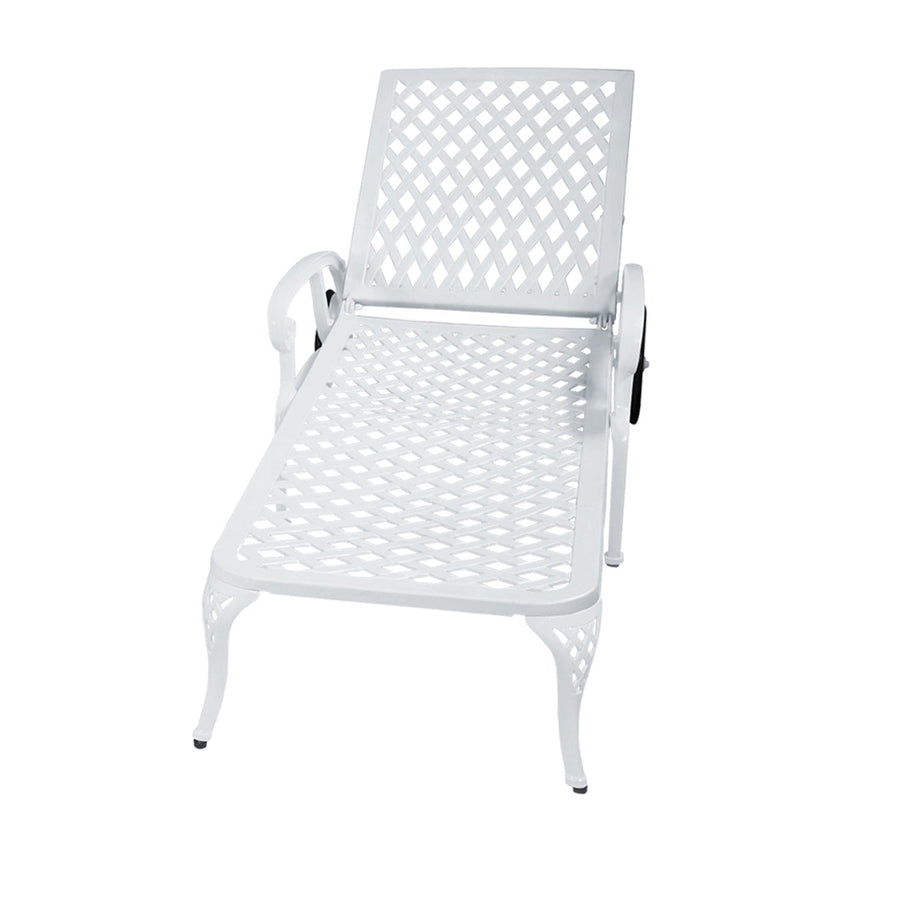 Aluminum Lounge Chair with Wheels & 3-Position Reclining Backrest