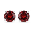 1.90 Carat Genuine Garnet .925 Sterling Silver Earrings