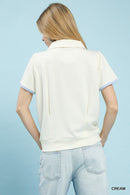 Umgee Luxe Knit V-Neck Short Sleeve Top