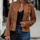 Women's Double-Breasted Deerskin Velvet Retro Jacket