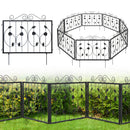 Decorative Garden Fence with 8 Panels Animal Barrier-Black