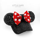 Deep Black Sparkle Minnie Visor
