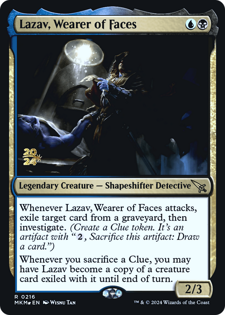 Lazav, Wearer of Faces (PRE-216) - Murders at Karlov Manor Promos Foil