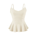 Cropped Ruffled-waistline Slim-fit Camisole Top