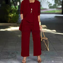 Sleeveless Top Cardigan Wide Leg Pants Suit