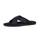 Mens Suede Slippers Summer Outdoor Cross-Strap Sandals
