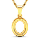 0.22 Carat Genuine White Diamond 14K Yellow Gold Semi Mount Pendant - holds 9x7mm Oval Gemstone
