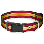 Plastic Clip Collar - The Flash Stripe Burgundy/Gold