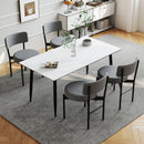 Dining Chair Set of 2 with Curved Backrest and Padded Seat