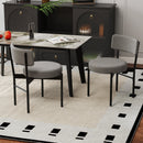 Dining Chair Set of 2 with Curved Backrest and Padded Seat