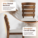 Dining Chair Set of 2 with Slatted High Backrest and Rubber Wood Legs-Brown