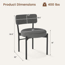 Dining Chair Set of 2 with Curved Backrest and Padded Seat
