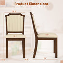 Dining Chair Set of 2 with PU Leather and Rubber Wood Frame-Brown