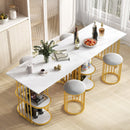 Rectangular Dining Table for 2 with 2-tier Storage Shelf for Small Space Dining Room-White
