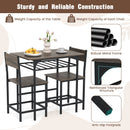 Dining Table Set with Metal Frame and Storage Rack