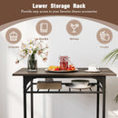 Dining Table Set with Metal Frame and Storage Rack