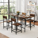 Dining Table Set with Metal Frame and Storage Rack