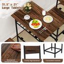 Dining Table Set with Metal Frame and Storage Rack