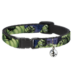 MARVEL AVENGERS Cat Collar Breakaway - Marvel Hulk CLOSE-UP Poses