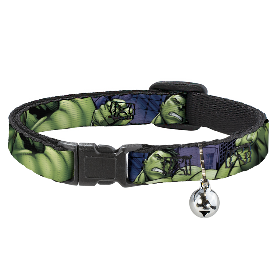 MARVEL AVENGERS Cat Collar Breakaway - Marvel Hulk CLOSE-UP Poses