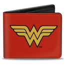 Bi-Fold Wallet - Wonder Woman Logo Red Black Gold