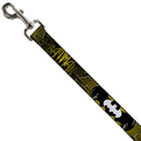 Dog Leash - BATMAN w/Bat Signals & Flying Bats Yellow/Black/White