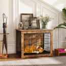 Dog Crate Furniture with Cushion and Double Doors for Small/Medium Dogs-33 Inches