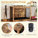 Dog Crate Furniture with Cushion and Double Doors for Small/Medium Dogs-37 Inches