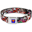 Superman Full Color Blue Seatbelt Buckle Collar - Superman Color Flying Bricks Scene