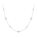 925 Sterling Silver White Gold Plated CZ Pendant Necklace for Women