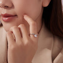925 Sterling Silver Ring with Pavé Setting CZ, 0.6 cm Width, Style E for Women