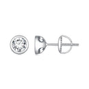 925 Sterling Silver 5.0mm Moissanite Earrings for Women