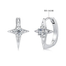 925 Sterling Silver White Gold Plated CZ Pavé 1.5 x 1.0 cm Hoop Earrings for Women