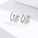 S925 Sterling Silver Platinum Plated Pavé Setting CZ Earrings