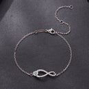 925 Sterling Silver Moissanite Pavé Bracelet for Women - 21cm, White Gold Plated, CZ