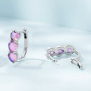 925 Sterling Silver Earrings with Transparent Glass for Women