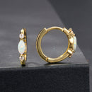 925 Sterling Silver Moissanite and Opal White Gold Plated Earrings for Women