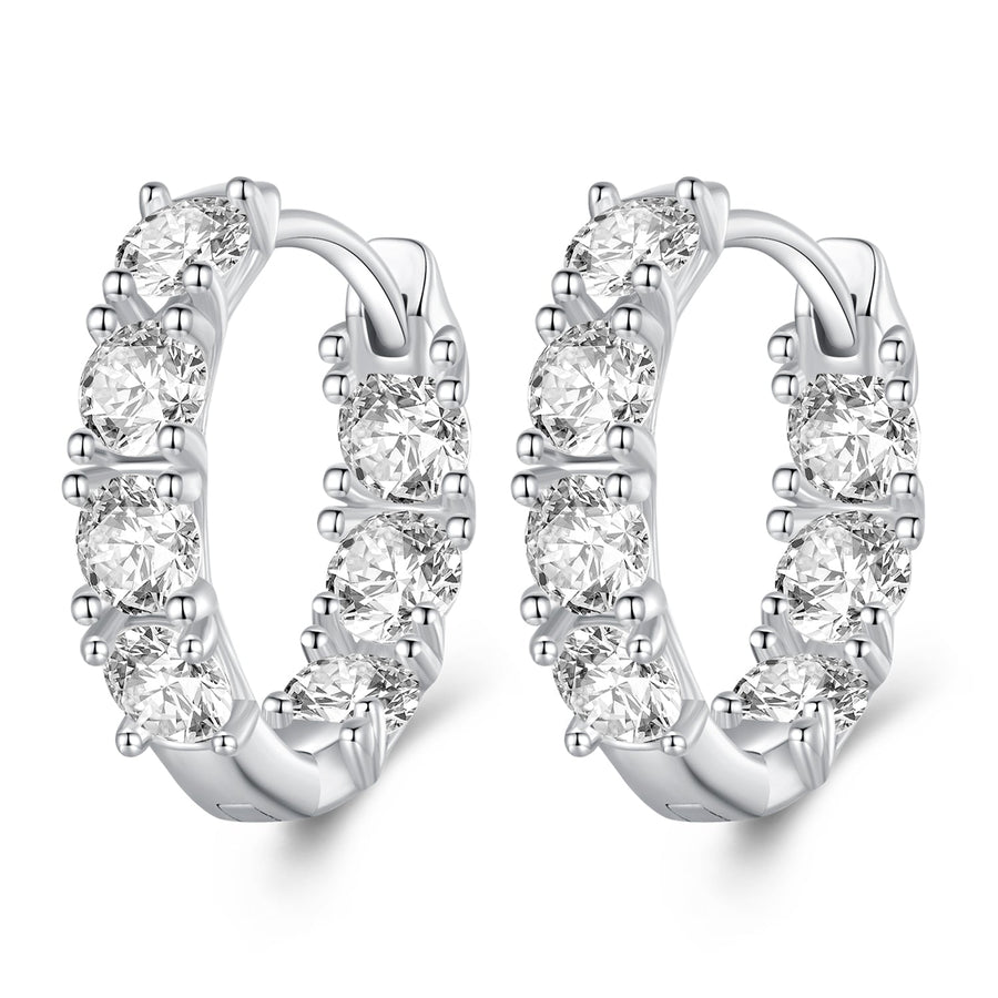 925 Sterling Silver Earrings with Pavé Setting CZ for Women