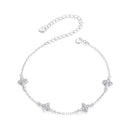 925 Sterling Silver White Gold Plated Adjustable CZ Bracelet for Women