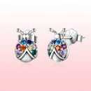 925 Sterling Silver Earrings with Oxidized Finish and Pavé Setting CZ