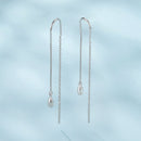 925 Sterling Silver Plated White Gold Water Droplet Earrings for Women