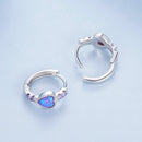 925 Sterling Silver Translucent Opal Earrings with CZ for Women