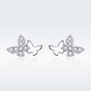 925 Sterling Silver Earrings with Pavé Setting CZ - 0.6*0.9cm