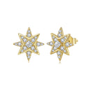 925 Sterling Silver Pavé Setting Gold Plated Earrings