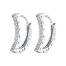 925 Sterling Silver Pave Setting CZ White Gold Plated Earrings for Women