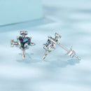 925 Sterling Silver Earrings with Transparent Glass for Women