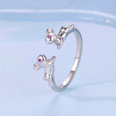 925 Sterling Silver Rabbit Ring with Pavé Setting CZ in White Gold for Women